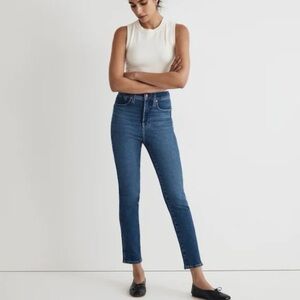 Madewell NWT Stovepipe Slim Straight Leg Jeans in Auraria Wash Size 24